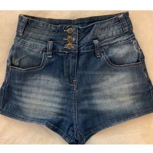 High waist denim shorts